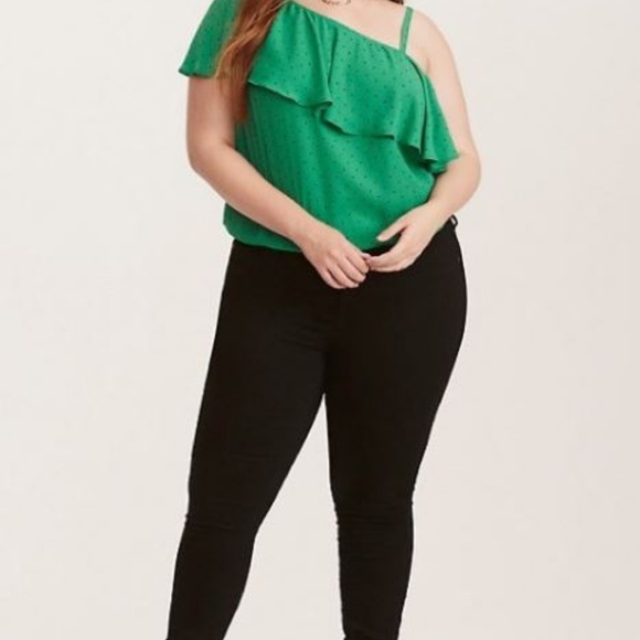 torrid Tops - Torrid polka dot one shoulder shirt